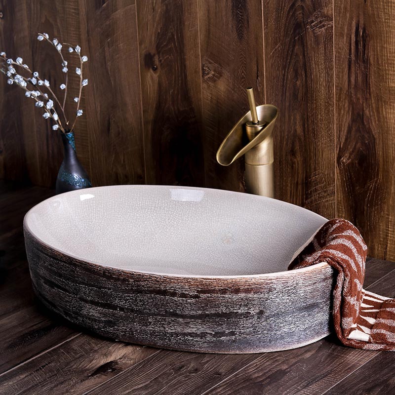 The stage basin of jingdezhen ceramic lavabo oval Chinese style restoring ancient ways of creative art hotel toilet lavatory