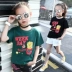 Áo thun bé gái phiên bản Hàn Quốc mùa hè tay ngắn 2018 mới to boy cotton hoạt hình in áo thun dáng rộng