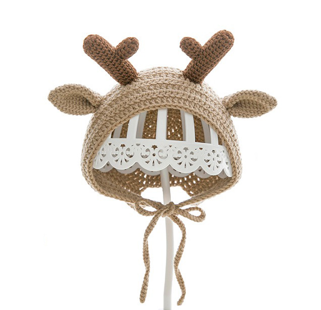 Animal series baby hat Elk baby hat Crochet illustration hat drawings Wool knitting handmade diy