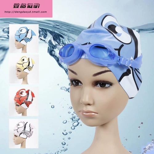 Водонепроницаемая комфортная мультяшная плавательная шапочка для плавания для мальчиков и девочек
