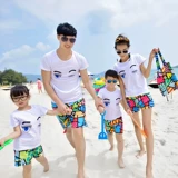 Пленковое летнее платье 209 Новые камуфляжные брюки Песчаные пляжи, туристические праздники, все семейные наряды лета, семья из трех семейных нарядов