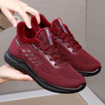 Old Beijing cloth shoes women winter plus velvet warm lace casual shoes soft bottom thick non-slip middle-aged sports cotton shoes