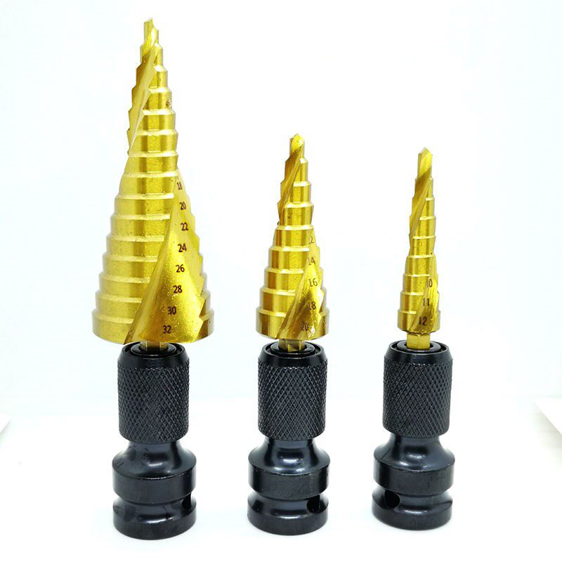 Special conversion head stepped drill bit iron plate stainless steel woodworking drillers for drill-head electric screwdrivers