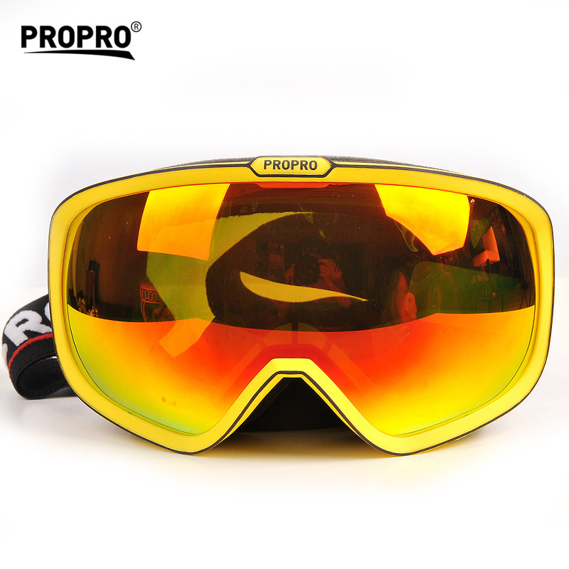 PROPRO ski goggles large spherical anti-polarization ski goggles men and women can card myopia booster anti-fog