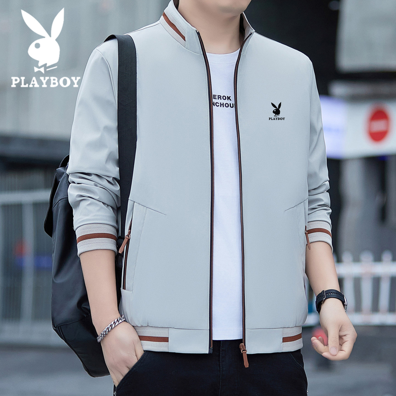 Playboy Jacket 2026 Men's Spring and Autumn Stand Collar Fashion Top Business Casual Jacket Versatile Men's Clothing