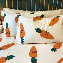 Carrot high-quality rough cloth thickened sheets with twill encrypted cotton quilt set dormitory three-piece set