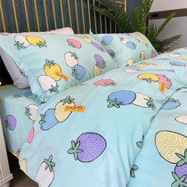 Fresh strawberry no fluorescent A class full cotton twill linen single piece Quilt Cover Children Newborns Pure Cotton Three Or Four Sets