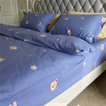 Cartoon Children Small Bear Grinding pure cotton linen Australian suede single double by kit All cotton cloth thickened by single winter