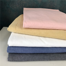 Monochrome full cotton washed cotton linen single piece color woven pure cotton single dormitory quilts with single quilt cover Plaid Pillowcase Three Pieces