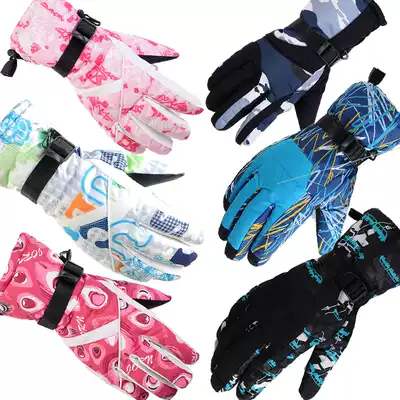 Couple ski gloves men's women's winter outdoor windproof waterproof Korean version of thick cotton cycling cycling