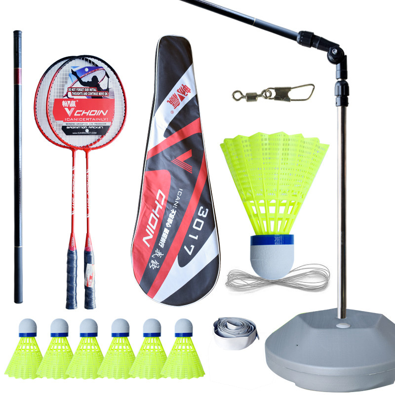 Badminton trainer indoor children play their own single force power trainer slalom bounce machine