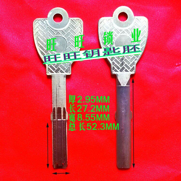 <1233> double sink bodyguard full copper fingerprint lock long handle key blank
