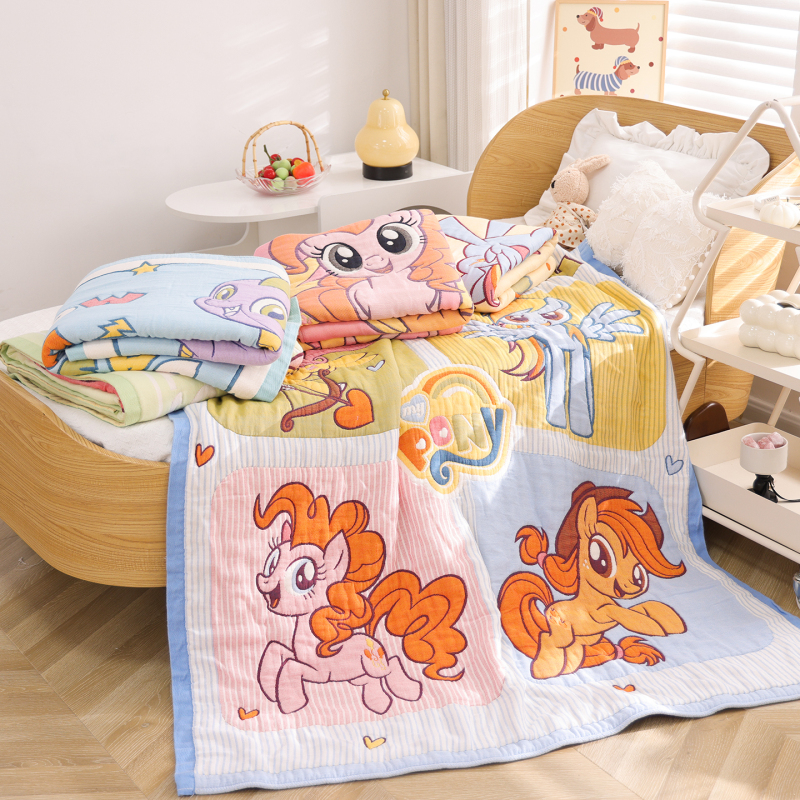 My Little Pony All-Cotton Thickened Spring and Autumn Children's Blanket, Soft Baby Towel Blanket, Pure Cotton Cartoon Cute Throw Blanket