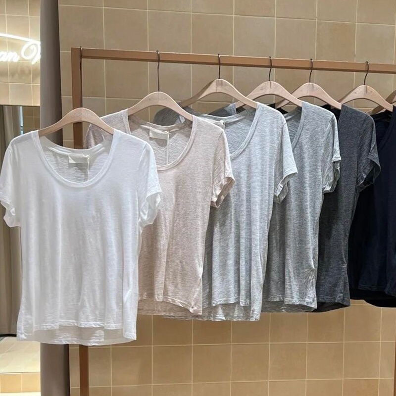 American Vint@Ge Zhang Ruonan Celebrity Style Short-Sleeved Loose T-Shirt for Petite Women, Fashionable Summer Top