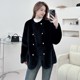 Haining's new Milan mink eco-friendly fur coat for women round neck double-breasted temperament fur one-piece coat for small people