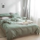 Nordic đơn giản rắn màu bông rửa denim khăn trải giường cotton Mikasa 1,8 mét ký túc xá giường ba mảnh - Bộ đồ giường bốn mảnh