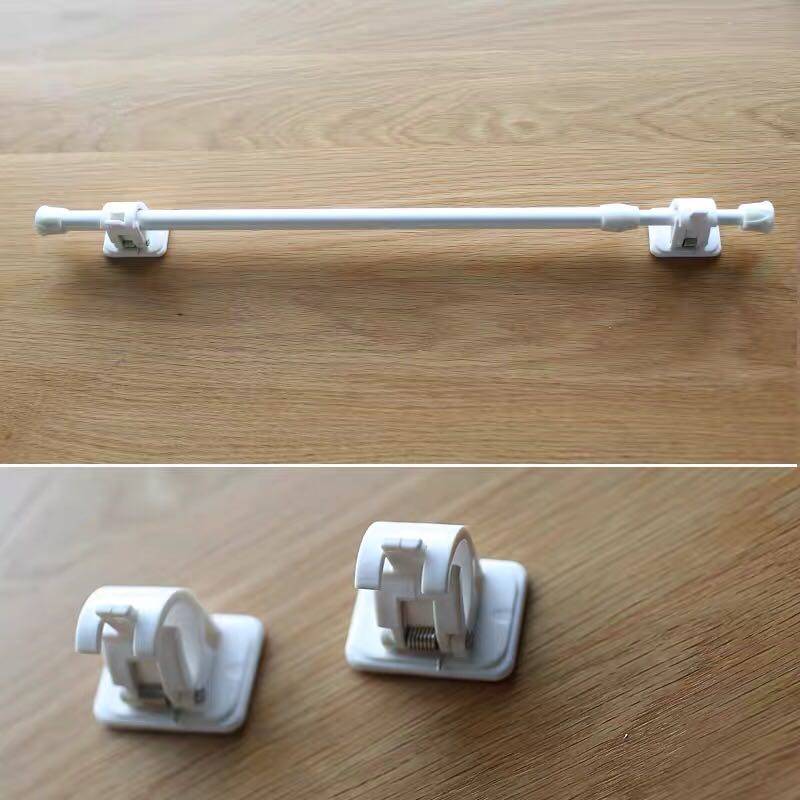 Adhesive door curtain rod fixing bracket accessories curtain rod hanging frame mate clamping curtain rod clamp