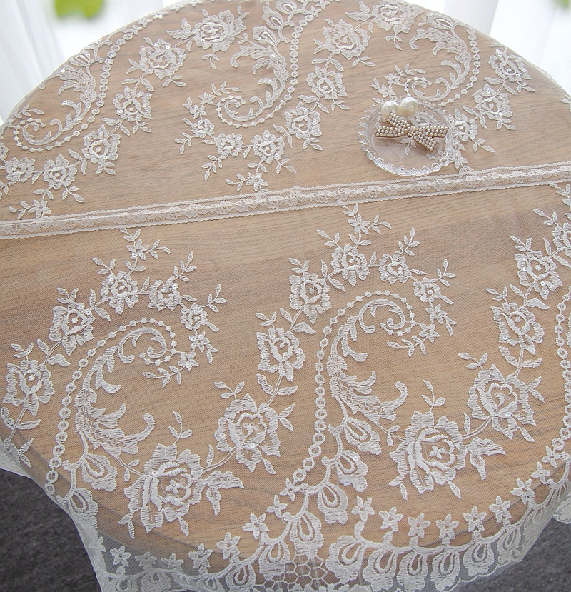 Korean princess lace multi-purpose cover towel French small fresh embroidered tablecloth decorative tablecloth pad