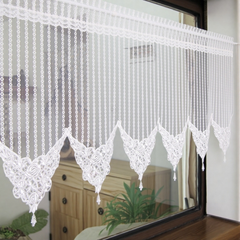 Imported Lace Decorative Crystal Fabric Small Curtain for Balcony, Bedroom, Bathroom, Half-Door Curtain, White Gauze Decorative Partition Curtain Imported Lace Decorative Crystal Fabric Small Curtain for Balcony, Bedroom, Bathroom, Half-Door Curtain, White Gauze Decorative Partition Curtain