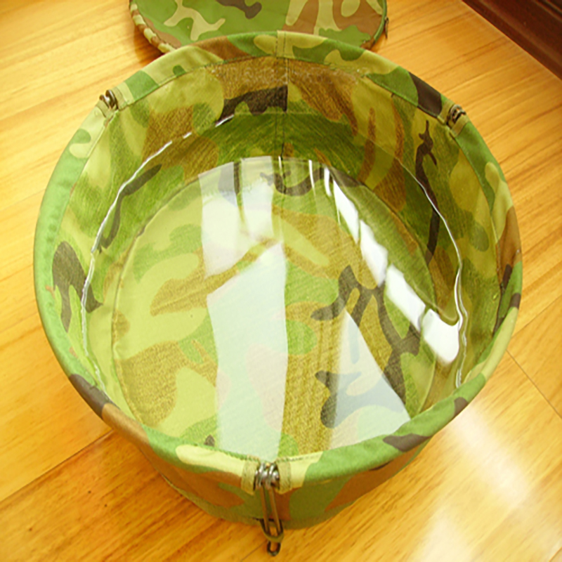Outdoor Folding Basin with Colorful Cloth Basin Water Basin Bucket of Military Soft Washbasin Non-toxic Telescopic Folding Tactical Washbasin