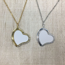 Heat Transfer Distorted Heart Necklace Creative Metal Necklace Collection Personalised Blank Supplies DIY Personalized Gifts