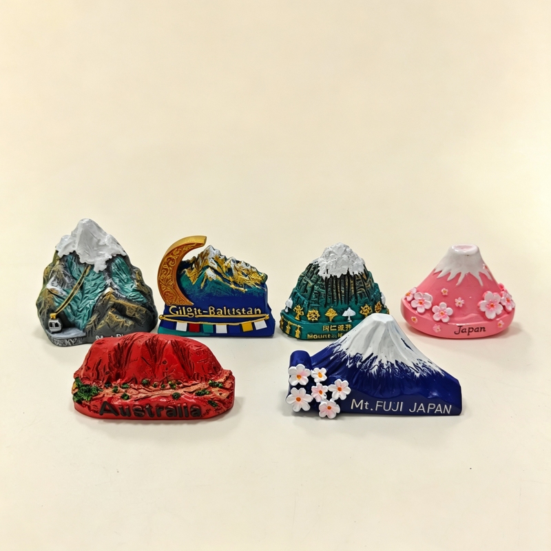 Original Three-Dimensional Refrigerator Magnets of Famous Mountains Around the World: Mount Fuji, Alps, Mount Everest, Kailas Mountain Original Three-Dimensional Refrigerator Magnets of Famous Mountains Around the World: Mount Fuji, Alps, Mount Everest, Kailas Mountain