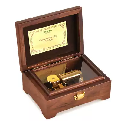 Imported SANKYO high-end walnut wooden 30-tone music box Sky City music box for boys and girls birthday gifts