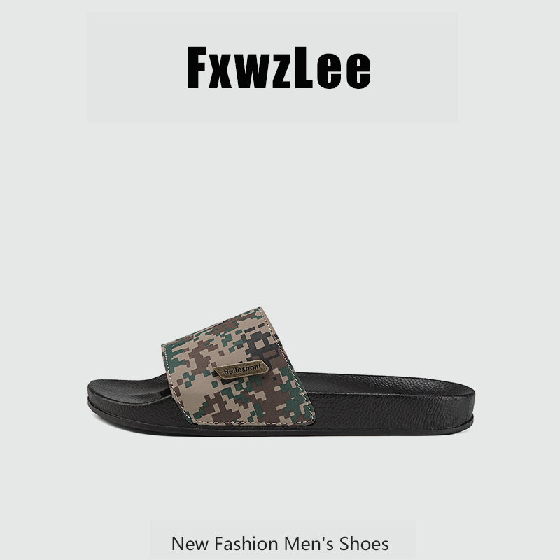 【Fashionable and Versatile】Fxwzlee2026 Camouflage Men's Slippers for Summer Outdoor Wear, High-End Feel, Home and Student Use