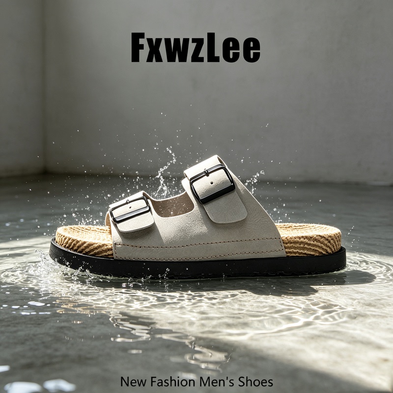【Minimalist Cool Gray】Fxwzlee2026 Summer Outdoor Double Buckle Slippers for Men Casual Versatile Birkenstock Style Trendy Slippers 【Minimalist Cool Gray】Fxwzlee2026 Summer Outdoor Double Buckle Slippers for Men Casual Versatile Birkenstock Style Trendy Slippers