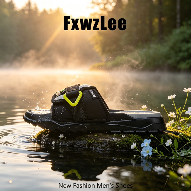 [Super Popular Model] Fxwzlee2026 Summer Velcro Outdoor Slippers for Men, Outdoor Non-Slip Slippers