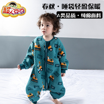 Superman Bean Kick is a childs leg sleeping bag Spring and Autumn Pure Cotton Baby Middle Children Thin Pajamas Four Seasons Universal