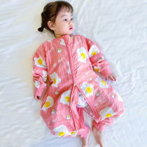 Superman Beans Baby Gauze Sleeping Bag Spring Summer Thinnest Egg Four Season Universal Air-conditioned Room Baby Anti Kick