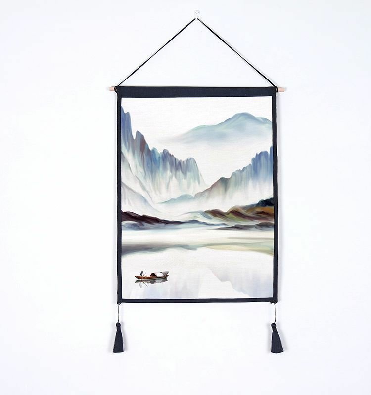 Trung Quốc phong cách nước bông vải lanh nghệ thuật trang trí tường treo vải tường bìa mét hộp bìa tấm thảm treo rèm Thảm treo tường khổ lớn