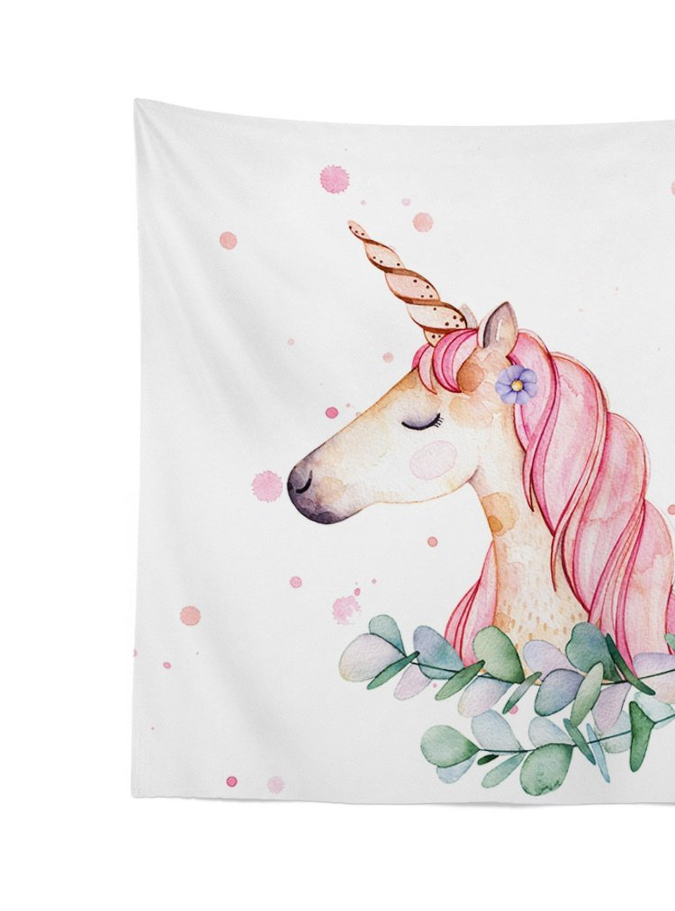 INS Bắc Âu Unicorn Net Red Wall Trang trí tấm thảm Đầu giường Phòng ngủ Nền vải Khăn trải bàn Vách ngăn thảm treo tường cute