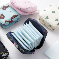 Large capacity aunt towel tampon storage bag Monthly bag Multi-function storage box Cute portable zipper bag