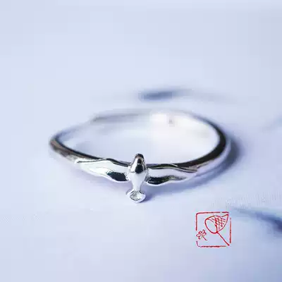{Seabird return} 925 sterling silver adjustable opening Ring Ring