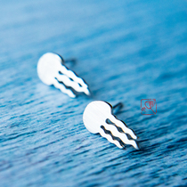 {Jellyfish swim} Vegetarian silver abstinence earrings 925 silver