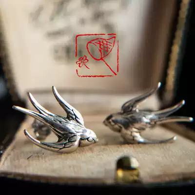 {Yan language} realistic style swallow ear needle 925 sterling silver