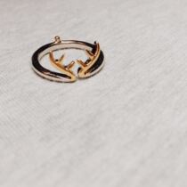 {A fan of deer} Antler ring 925 silver ring