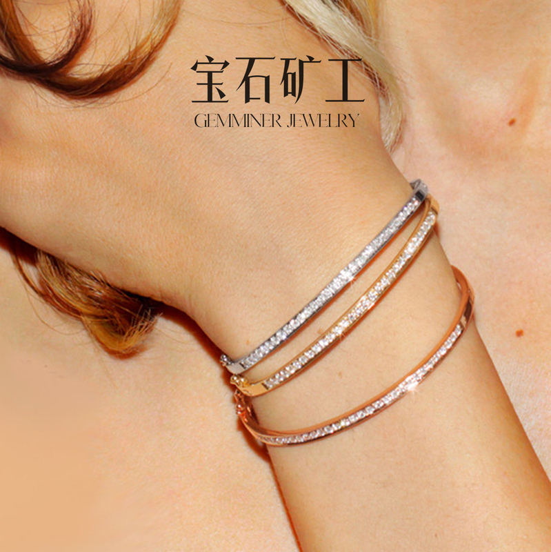 Gem Miner 18K Gold Imperial Concubine Diamond Bracelet Rose Gold Cluster Diamond Bracelet for Women Au750 Colored Gold Real Diamond Bracelet Gem Miner 18K Gold Imperial Concubine Diamond Bracelet Rose Gold Cluster Diamond Bracelet for Women Au750 Colored Gold Real Diamond Bracelet