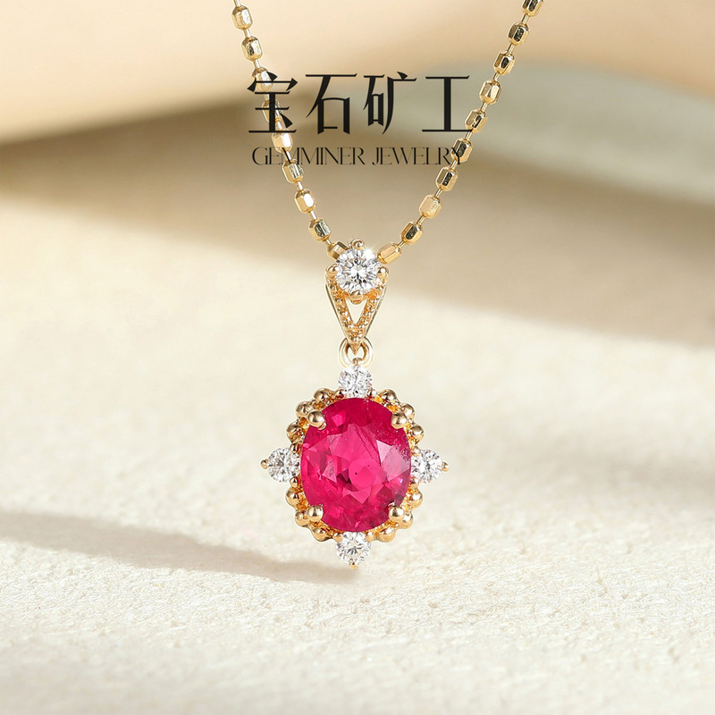Gemstone Miner 18K Gold Burmese Ruby Pendant Exquisite Everyday Wear Jewelry Gemstone Miner 18K Gold Burmese Ruby Pendant Exquisite Everyday Wear Jewelry