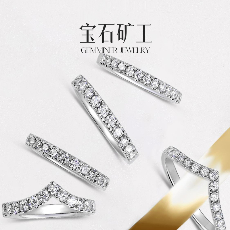 Gemstone Miner 18K Gold Row Diamond Ring, Diamond Row Ring, 0.5 Carat Diamond Ring, Protective V-Ring, Women's Ring, Genuine Real Diamond Gemstone Miner 18K Gold Row Diamond Ring, Diamond Row Ring, 0.5 Carat Diamond Ring, Protective V-Ring, Women's Ring, Genuine Real Diamond