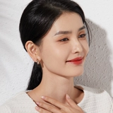 Драгоценный камень, инкрустация камня, серьги, украшение, 18 карат, три цвета, изысканный стиль, простой и элегантный дизайн, 18 карат