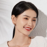 Драгоценный камень, инкрустация камня, серьги, украшение, 18 карат, три цвета, изысканный стиль, простой и элегантный дизайн, 18 карат