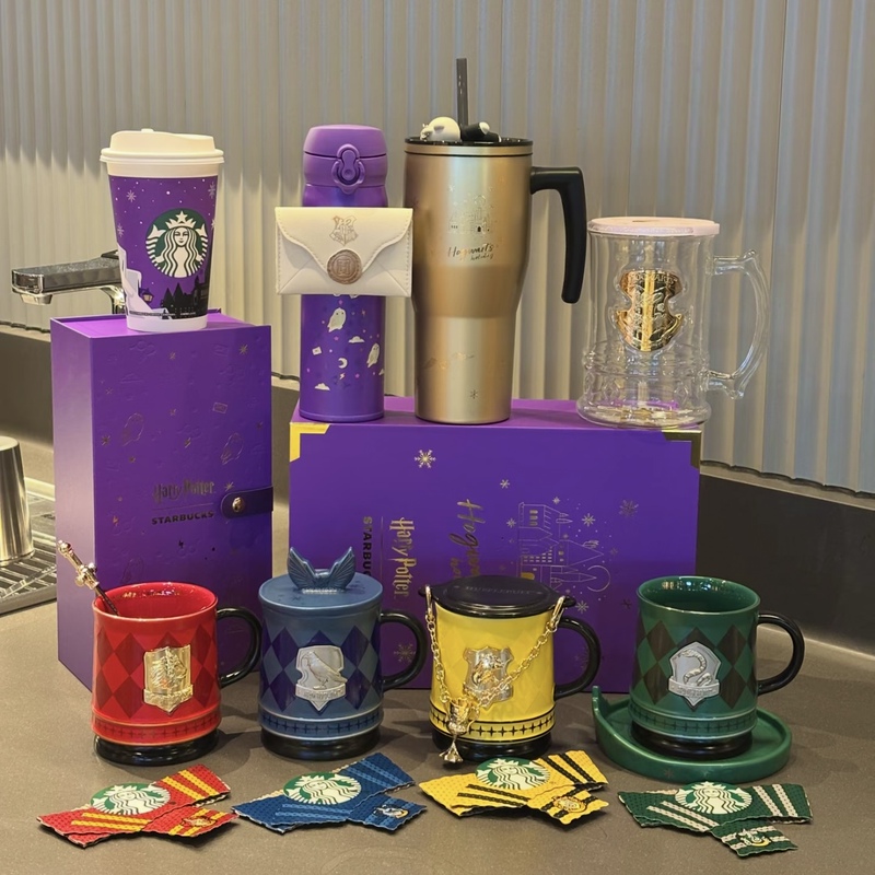 Starbucks Cup Harry Potter Collaboration Nameplate Temperature-Changing Mug Glass Cup Stainless Steel Straw Flip-Top Water Cup