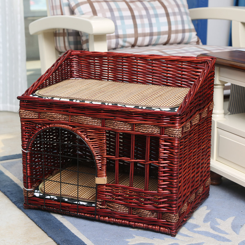 Rattan cat litter four seasons universal cat litter winter warm cat house closed cat villa cat cage net red cat litter