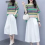 贸 服饰 clothing Quần áo sợi nhỏ 2019 hè mới hè hè quần nữ hai dây sọc ngắn tay - Quần áo ngoài trời áo chống thấm nước