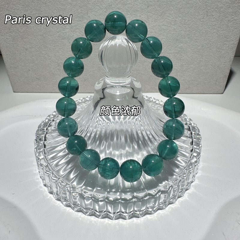 Natural Crystal Green Fluorite Bracelet High Ice Transparency Manbo Green Devil Green Men's and Women's Bracelet Birthday Gift