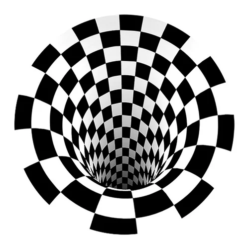 Собачья артефакт -артефакт головокружение ловушка ловушка 3D визуальная иллюзия черно -белая клетчатая эффект кошка Pet