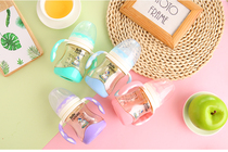 Six beautiful ducks 2019 explosive wide mouth light light and resistant to fall suck baby anti choking Christmas gift bottle ppsu